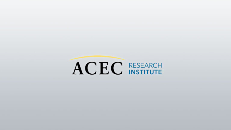 Logo of ACEC Research Institute featuring the name in black and blue text with a yellow swoosh above.